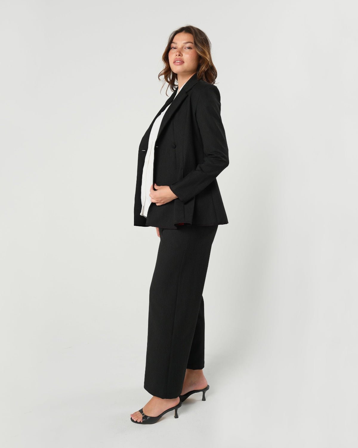 Nathalie Wide Leg Black Maternity Trouser (Regular & Petite)