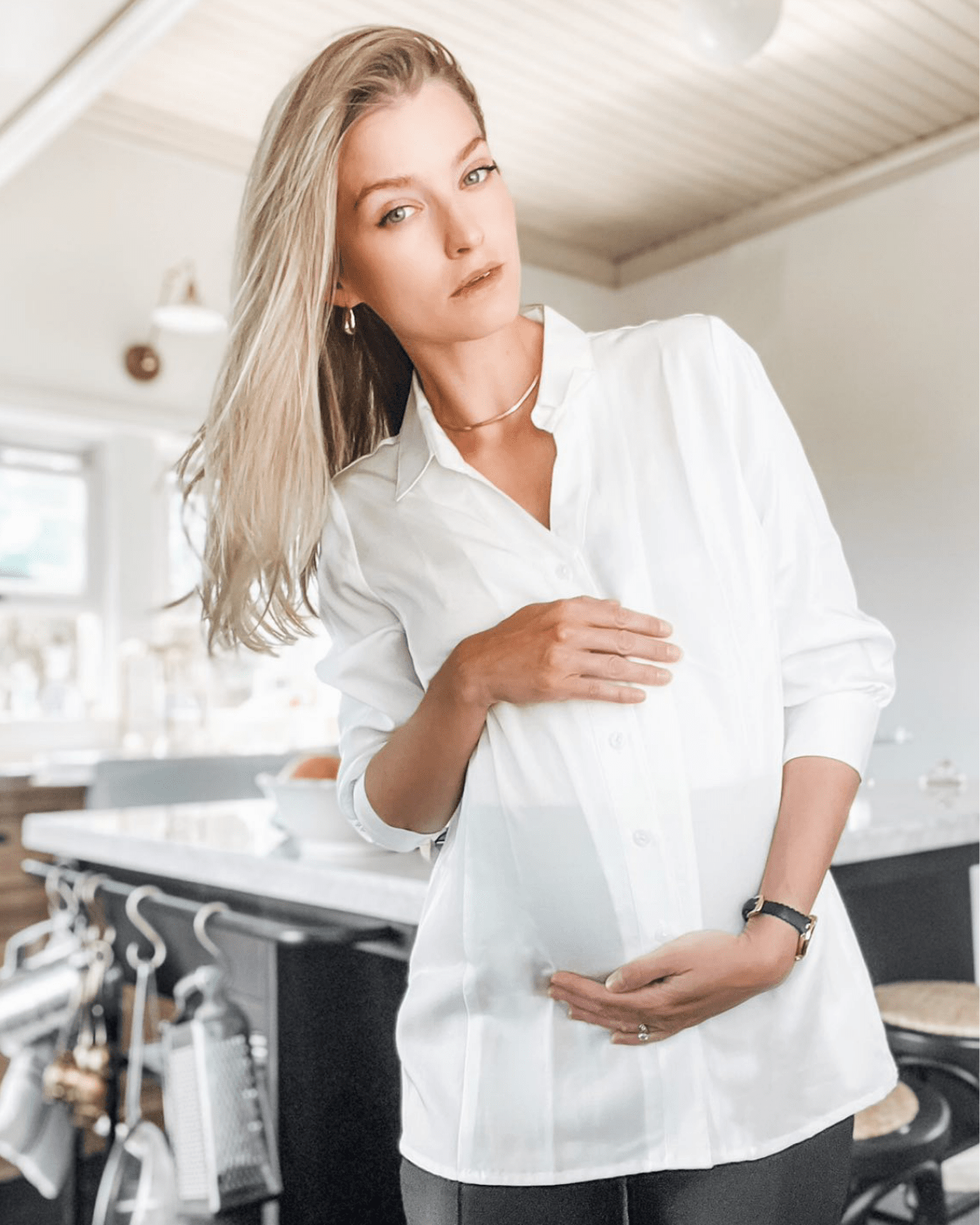 No-Gap Maternity Nursing Button Down Shirt (Regular & Petite)