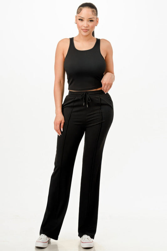 Ribbed Tank Top And Pant Set