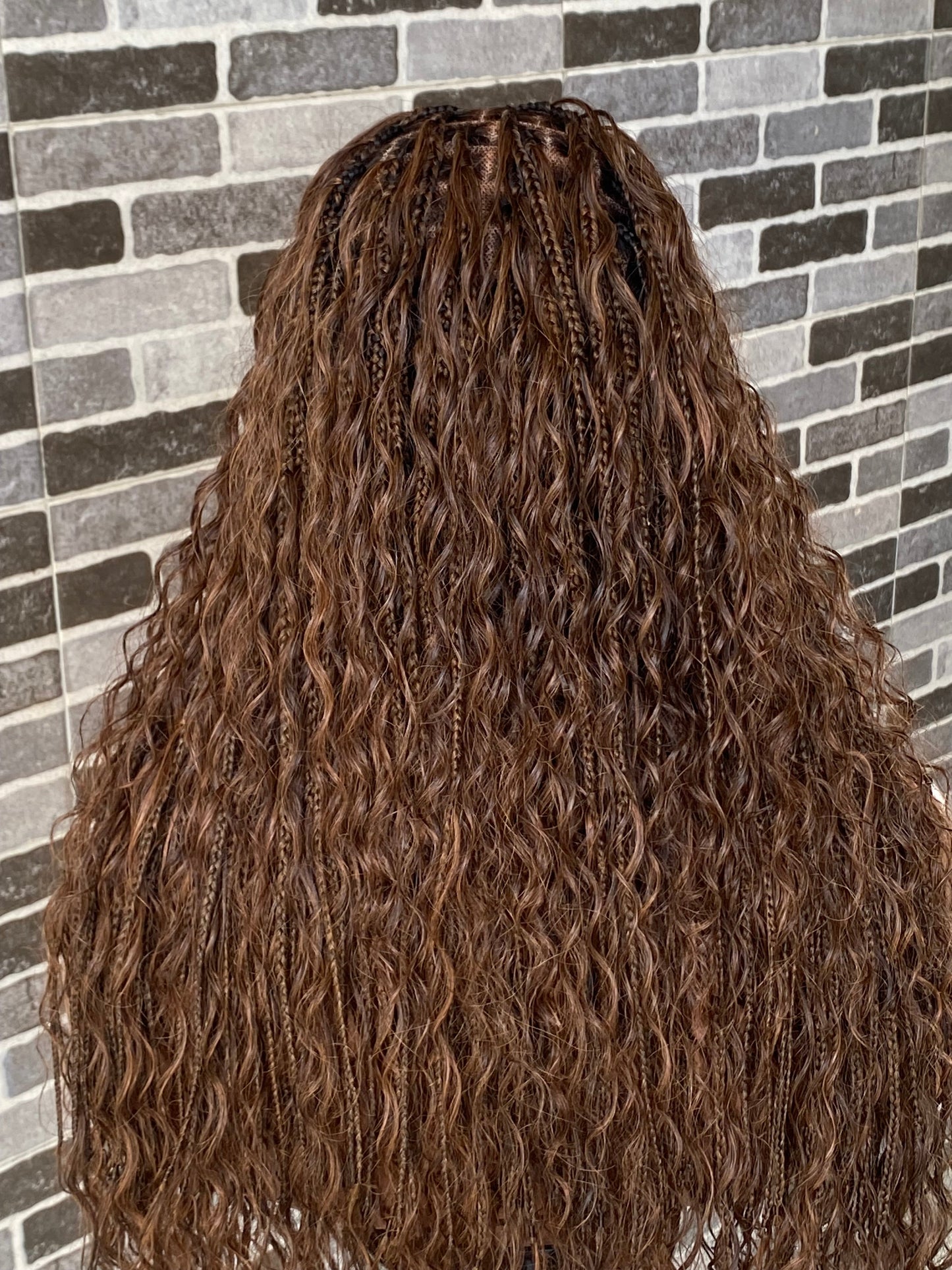 Bohemian knotless custom color (100% humanhair curls) Tara