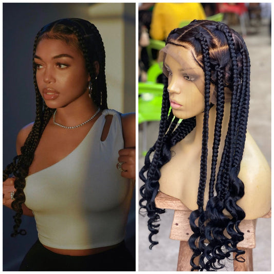 Coileray HairStyle Jumbo Knotless Braid, Full Lace, Color 1B, 30 Inches, Glueless