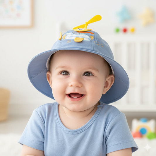 Spring Children Cute Bamboo Dragonfly Fisherman Hat