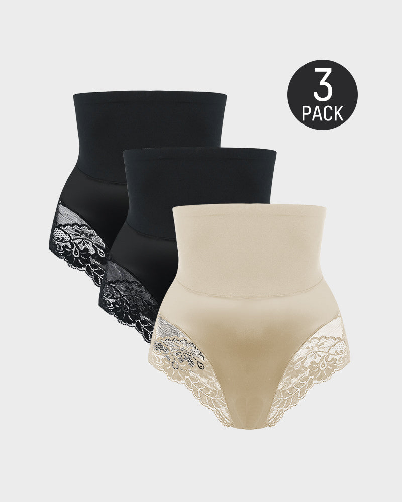 High-Waist Seamless Lace Shaping Panty (3 Pack)