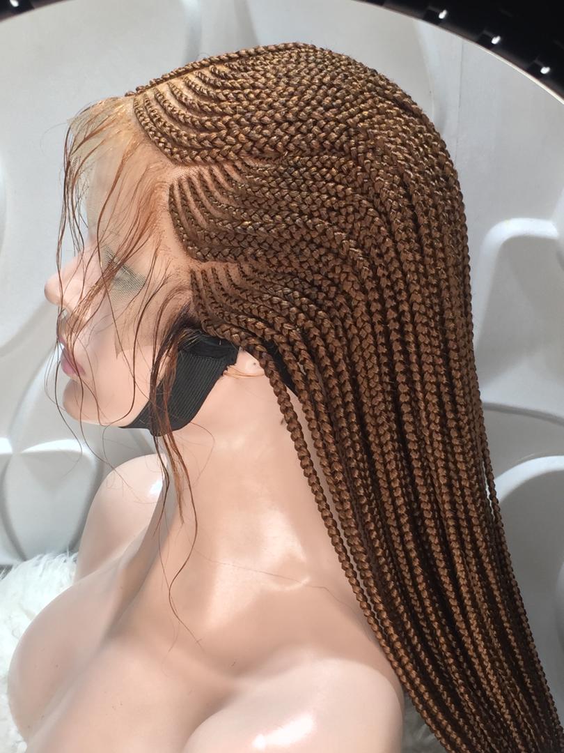 Cornrow Braid Wig - 13x4 Lace Frontal Auburn - Phyllis