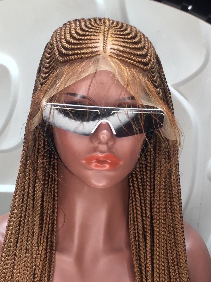 Cornrow Braid Wig - 13x4 Lace Frontal Auburn - Phyllis