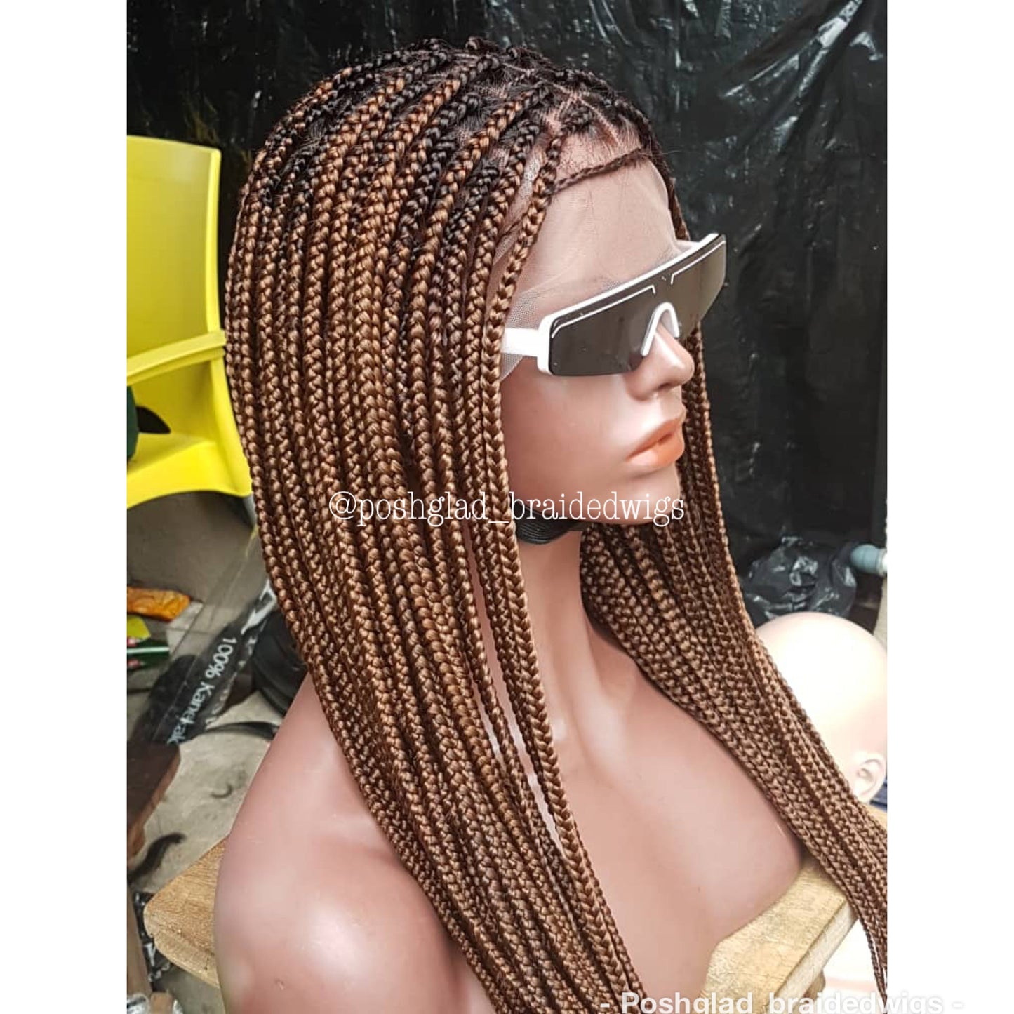 Knotless Braid Wig, Dark Honey Blond, Swiss Full Lace, Glueless - Helen