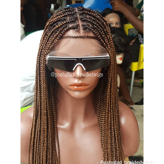 Knotless Braid Wig, Dark Honey Blond, Swiss Full Lace, Glueless - Helen