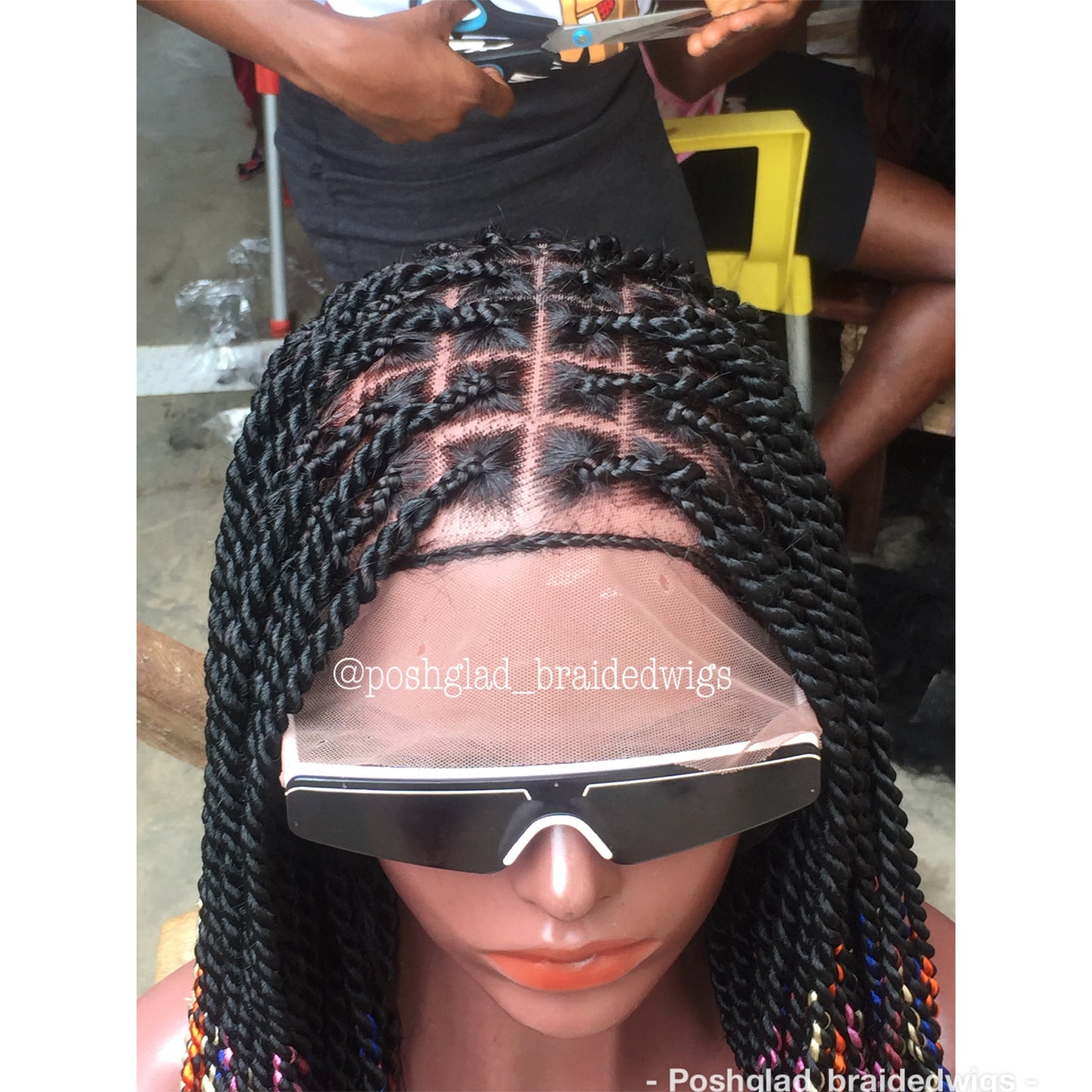 Knotless Braid Twist Wig, Multiple Color, Full Lace, Waist Length