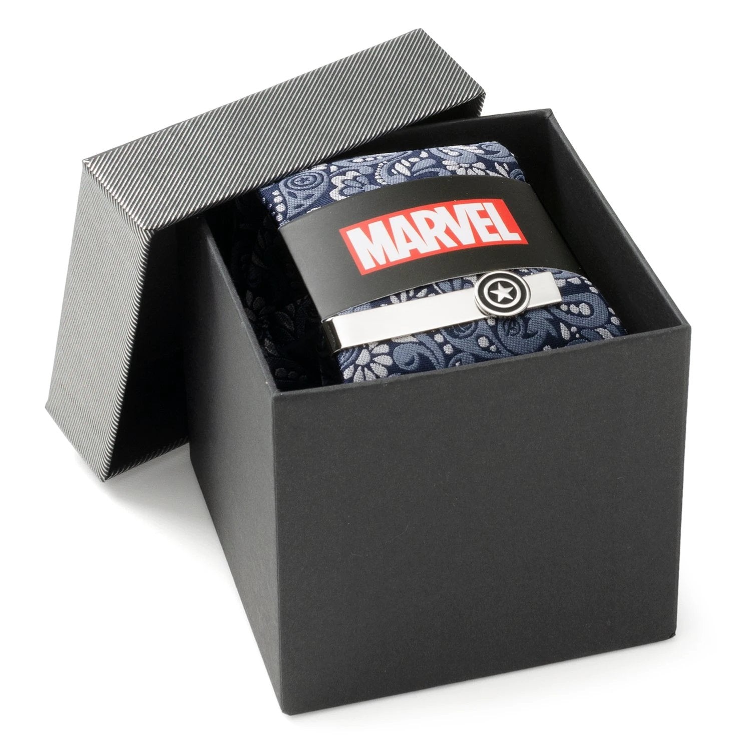 Marvel Avengers Icons Necktie and Tie Bar Gift Set by Cufflinks.com