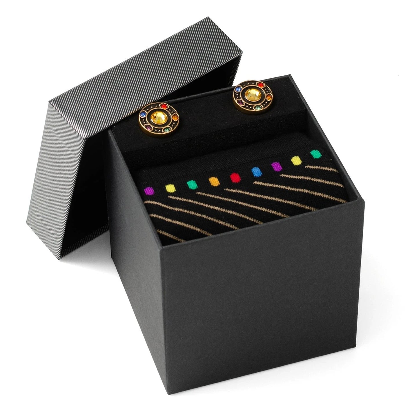 Marvel Avengers Infinity Stones Cufflinks and Socks Gift Set by Cufflinks.com
