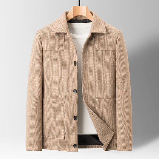 Men's Slim Lapel Wool Jacket