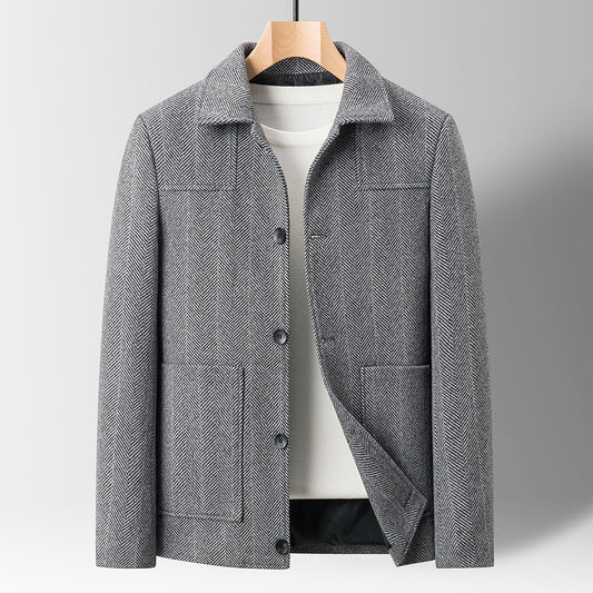 Men's Slim Lapel Wool Jacket