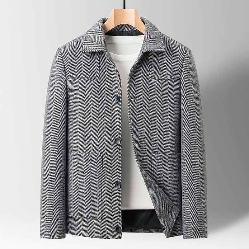 Men's Slim Lapel Wool Jacket