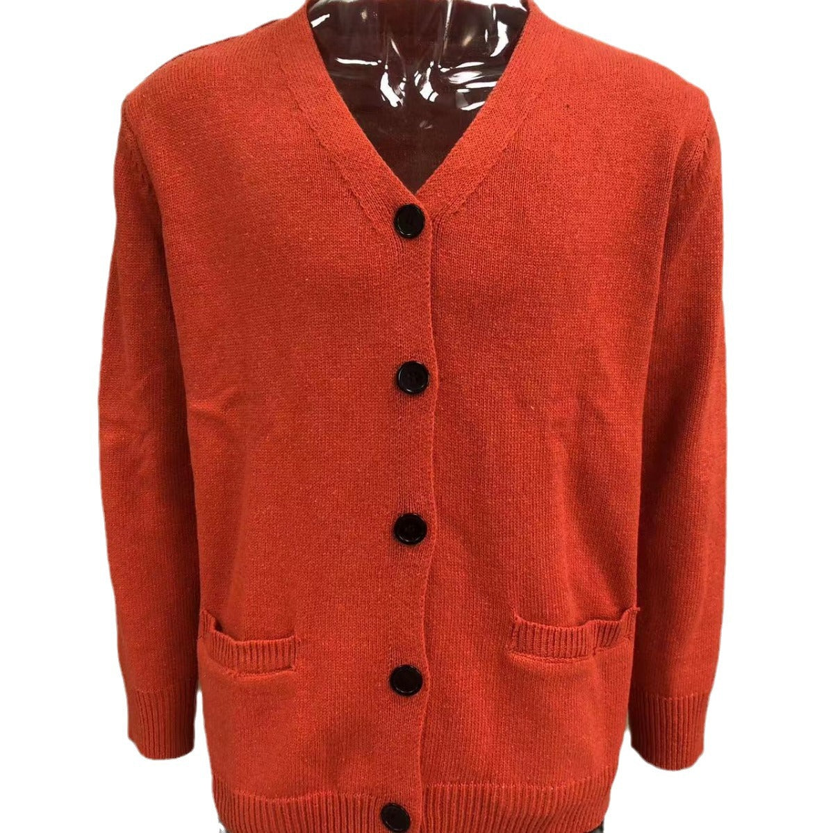 Men's Double-sided Pocket Knitwear V-neck Long Sleeve Slim Cardigan Sweater