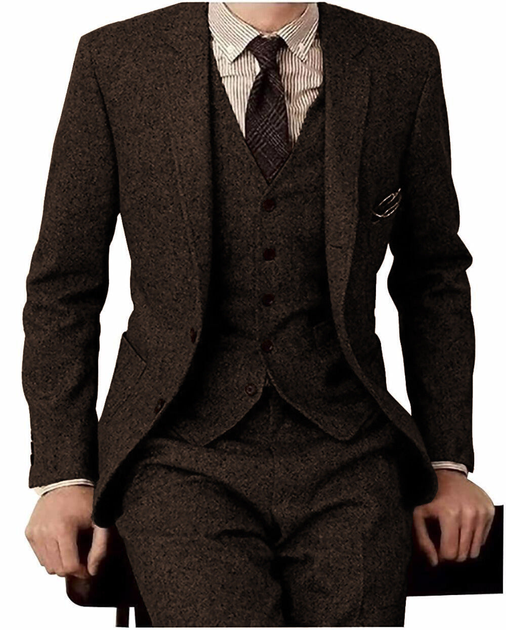 Men's Three-piece Wool Suit