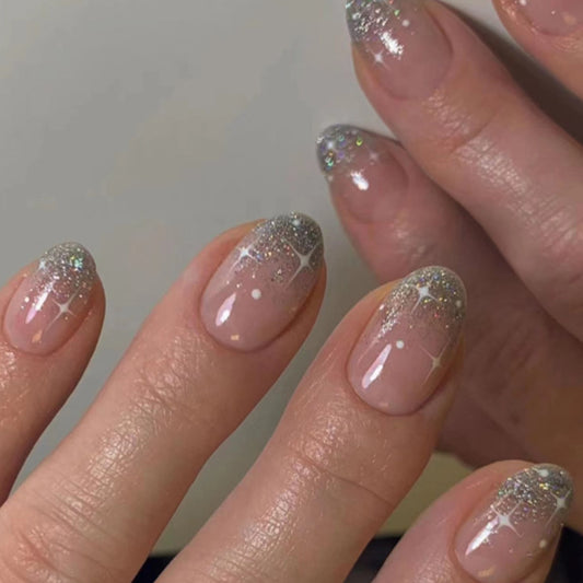Wearable Nail Sticker White Asterism Short Wear Armor