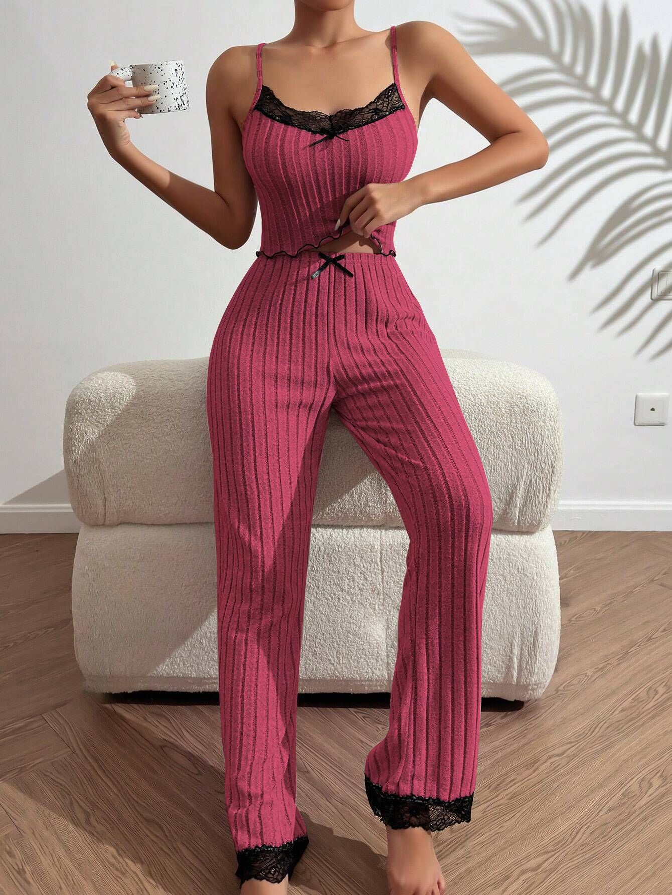 Love Sling Vest Pajamas Women Can Outer Wear Trousers Two-piece Suit