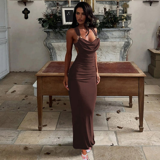 Backless ruched Long Dress