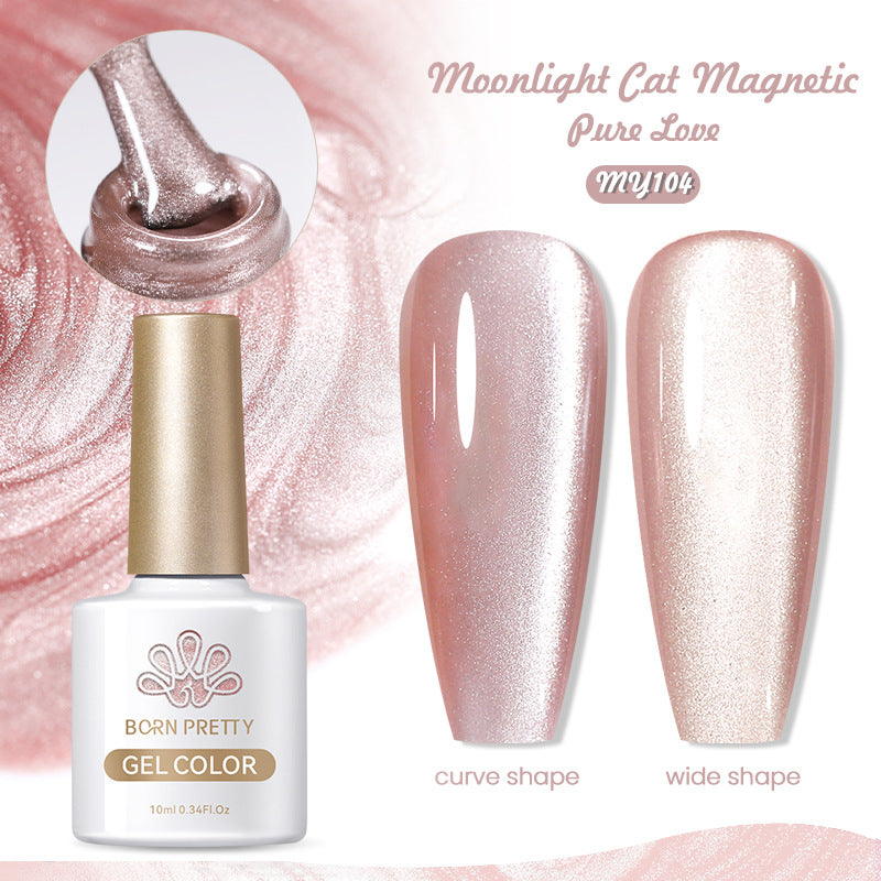 Mirror Porcelain White Cat's Eye White Moonlight Gel Nail Polish
