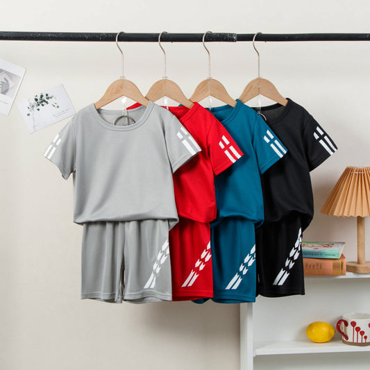 Children's Short Sleeve Quick Drying Clothes Suit Outdoor Breathable Sportswear