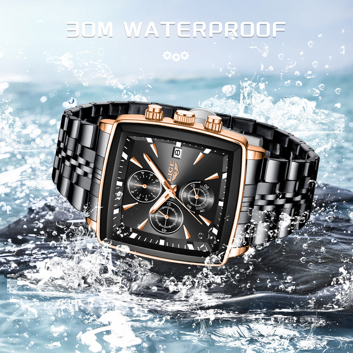 Men's Large Dial Square Watch