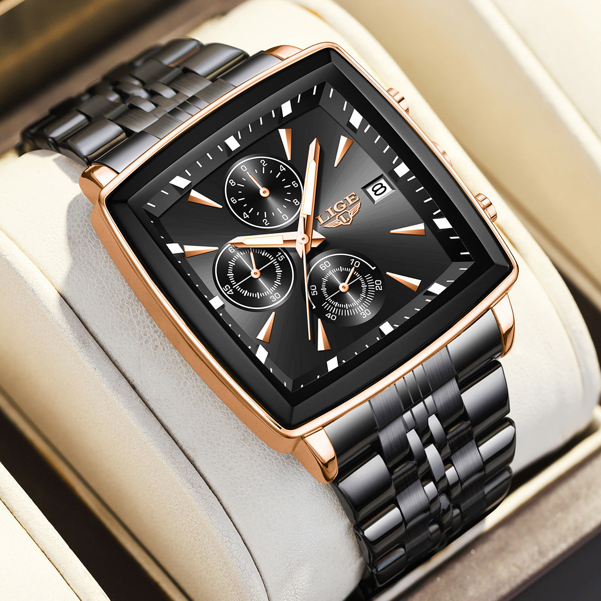 Men's Large Dial Square Watch