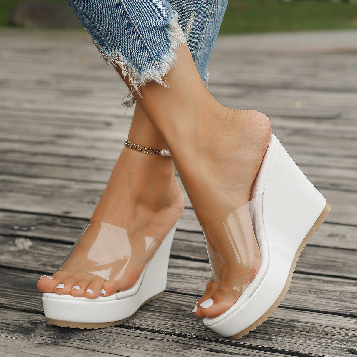 Fashion Wedge Transparent  Sandals