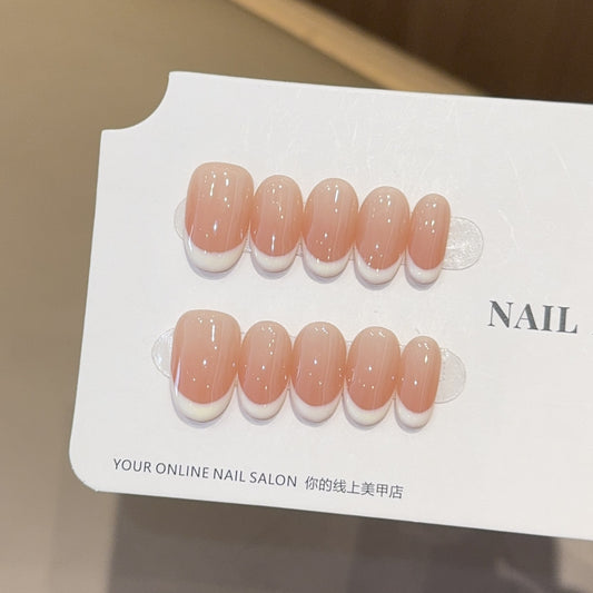 Baramine French Style Handmade Wear Armor High Sense Nail Stickers Fake Nail Tip