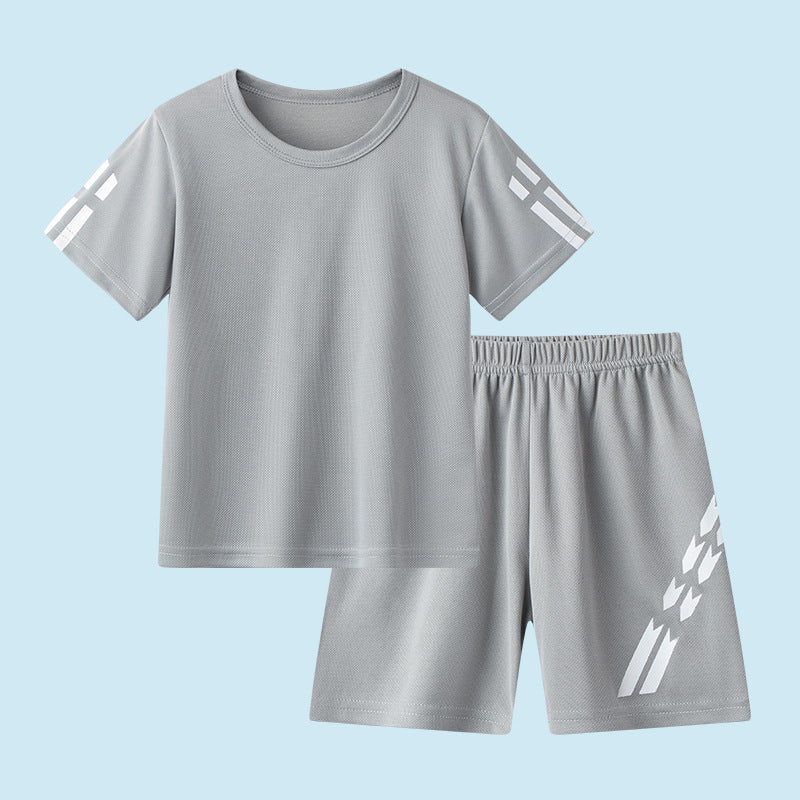 Children's Short Sleeve Quick Drying Clothes Suit Outdoor Breathable Sportswear