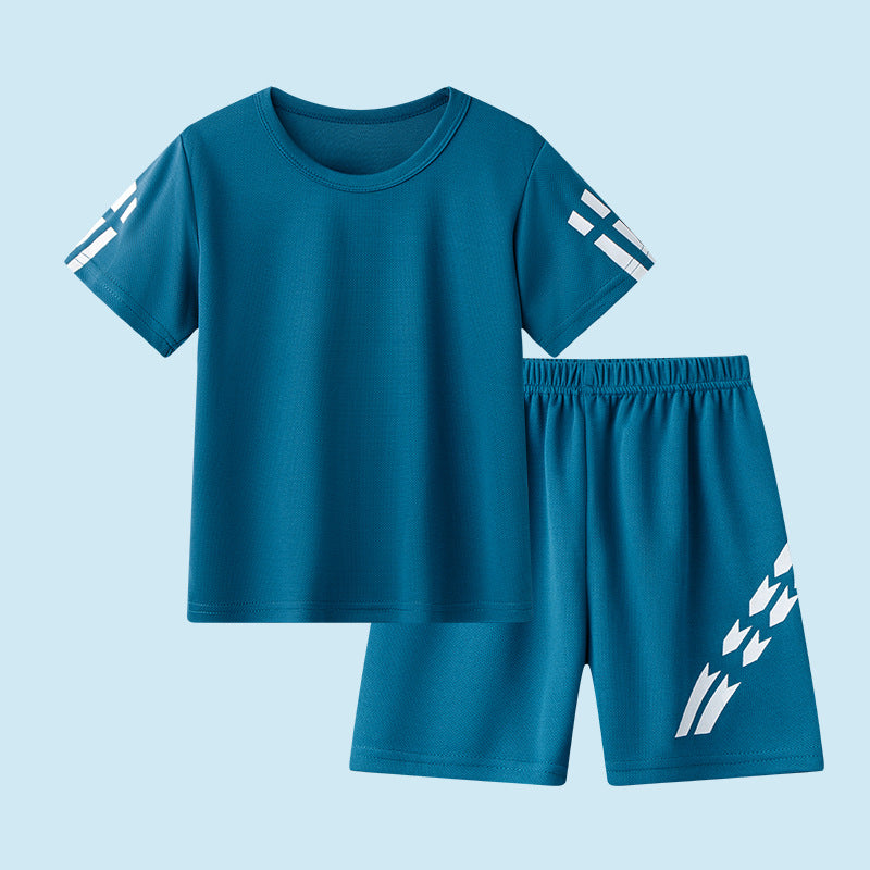 Children's Short Sleeve Quick Drying Clothes Suit Outdoor Breathable Sportswear