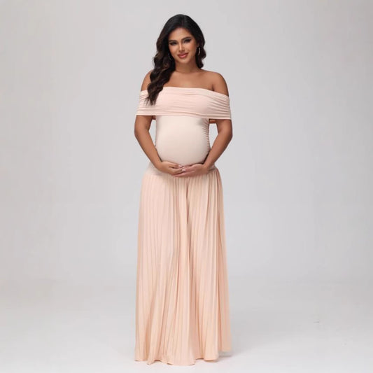 Summer New Off-shoulder Pleated Dress