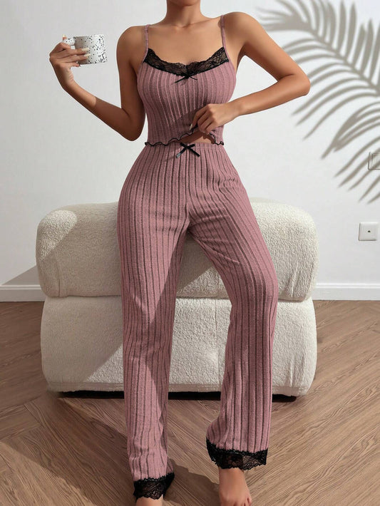 Love Sling Vest Pajamas Women Can Outer Wear Trousers Two-piece Suit