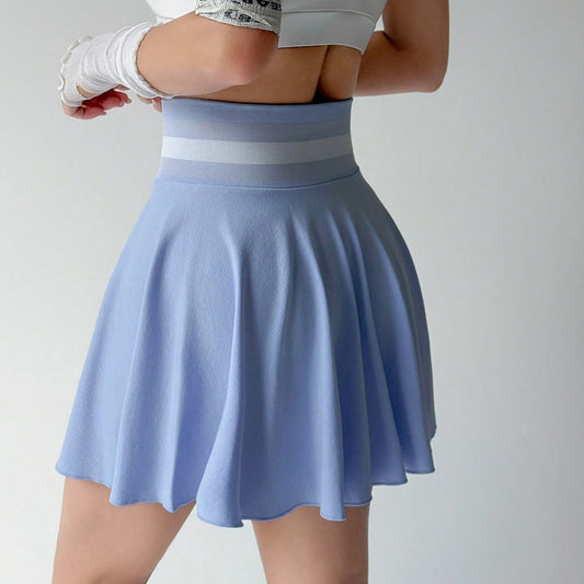 Tennis Skirt Exercise Skirt Badminton Skirt Seamless Knitted Four Sided Elastic Slim