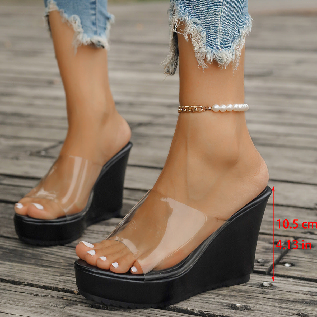 Fashion Wedge Transparent  Sandals