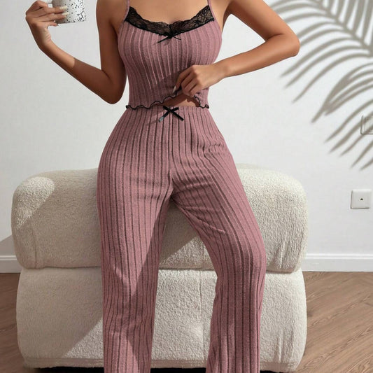 Love Sling Vest Pajamas Women Can Outer Wear Trousers Two-piece Suit