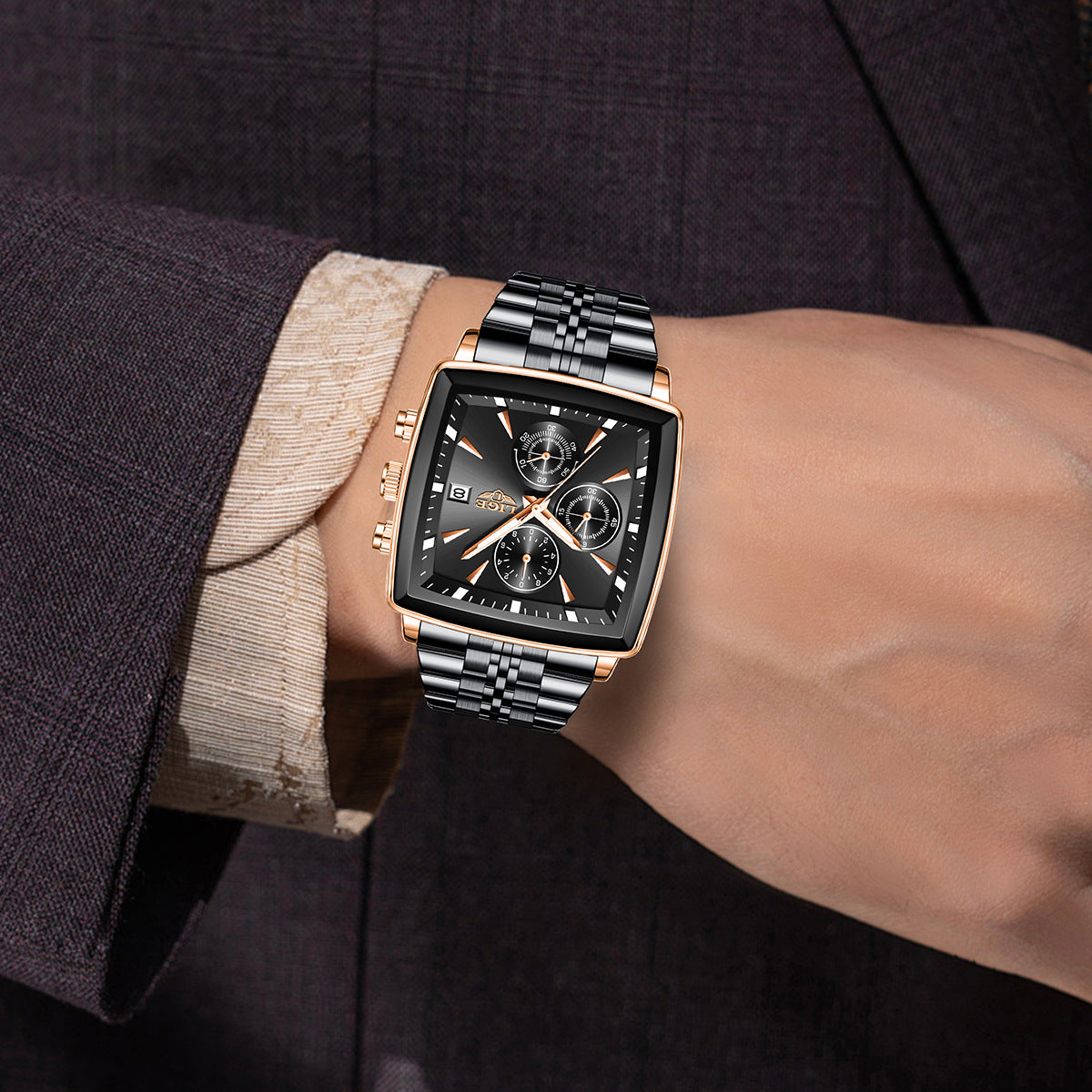 Men's Large Dial Square Watch