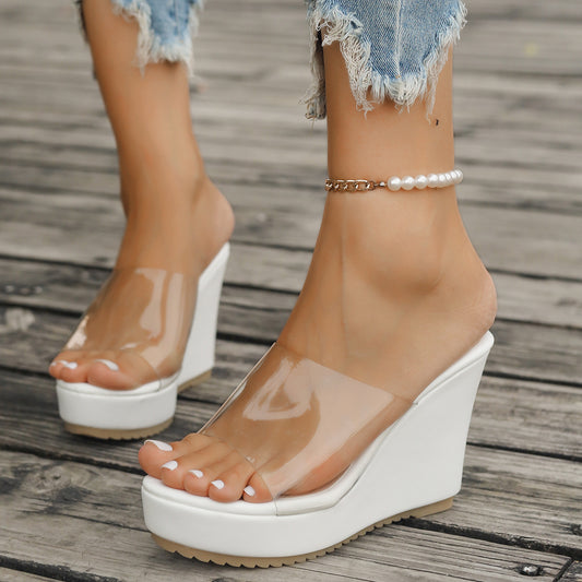 Fashion Wedge Transparent  Sandals