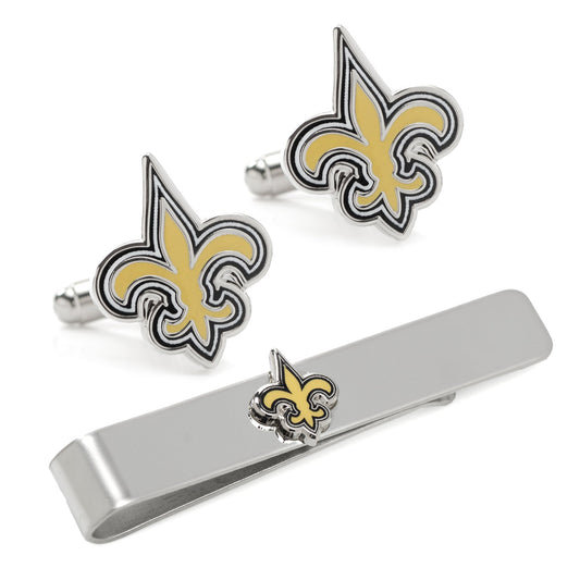 NFL New Orleans Saints Cufflinks and Tie Bar Gift Set
