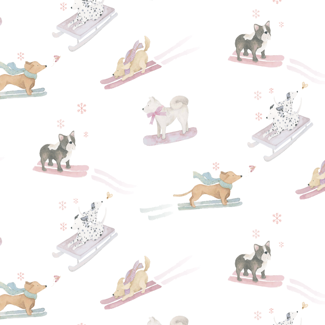 Ski Pups Girl Pima Long Pajama Set