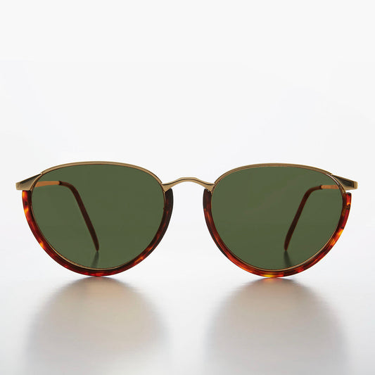 Women's Gold Brow Line 80s Vintage Sunglass - Roxie