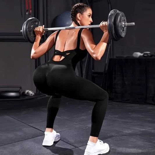 FlexiFit Backless Bodycon Yoga Jumpsuit