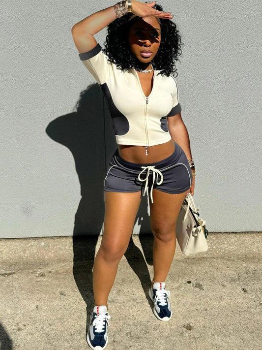 Chic Two-Tone Summer Sportswear Set for Women