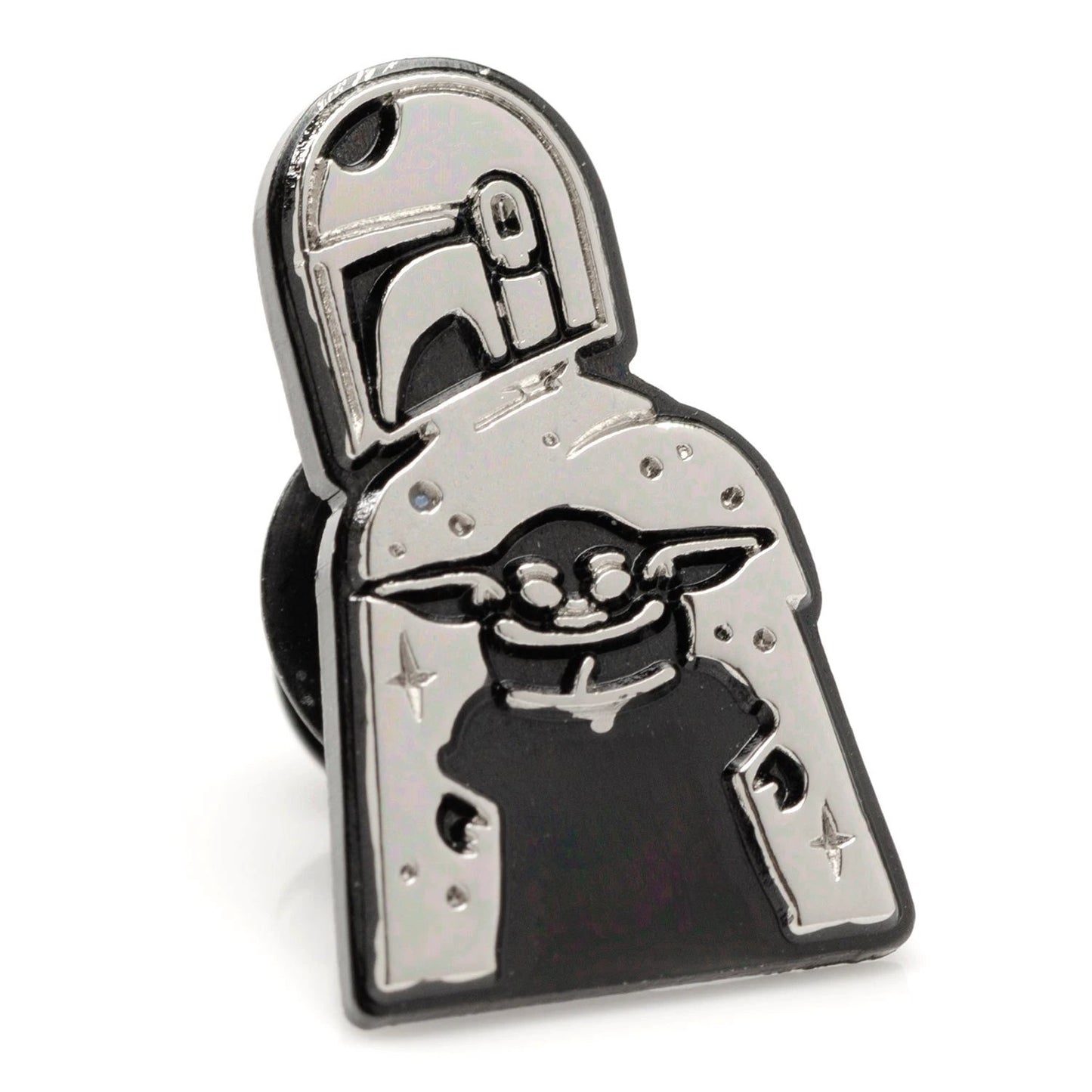 Star Wars Mandalorian and Grogu Navy Paisley Tie, Grogu Tie Bar, and Lapel Pin Gift Set by Cufflinks.com