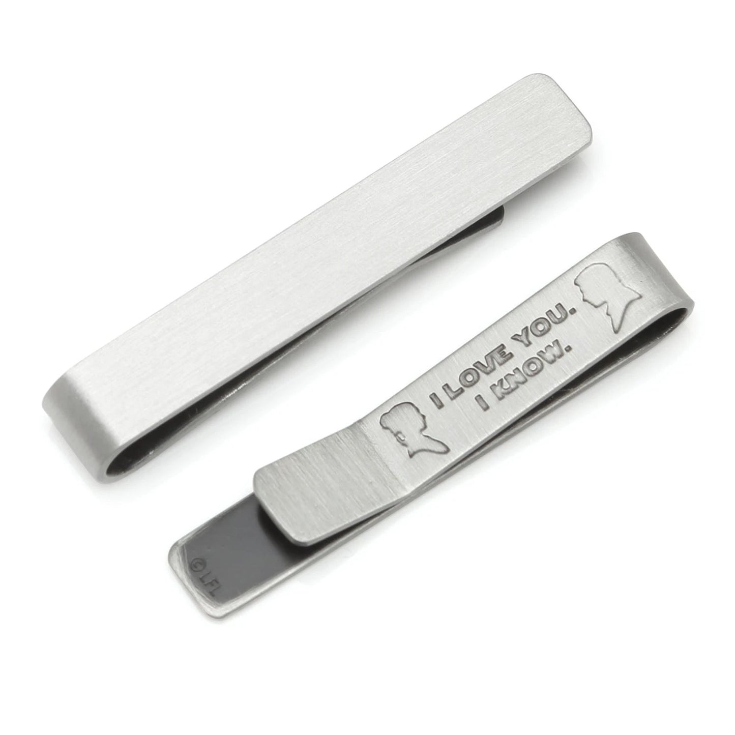 Star Wars Princess Leia and Han Solo "I Love You / I Know" Cufflinks with Hidden Message Tie Bar Gift Set