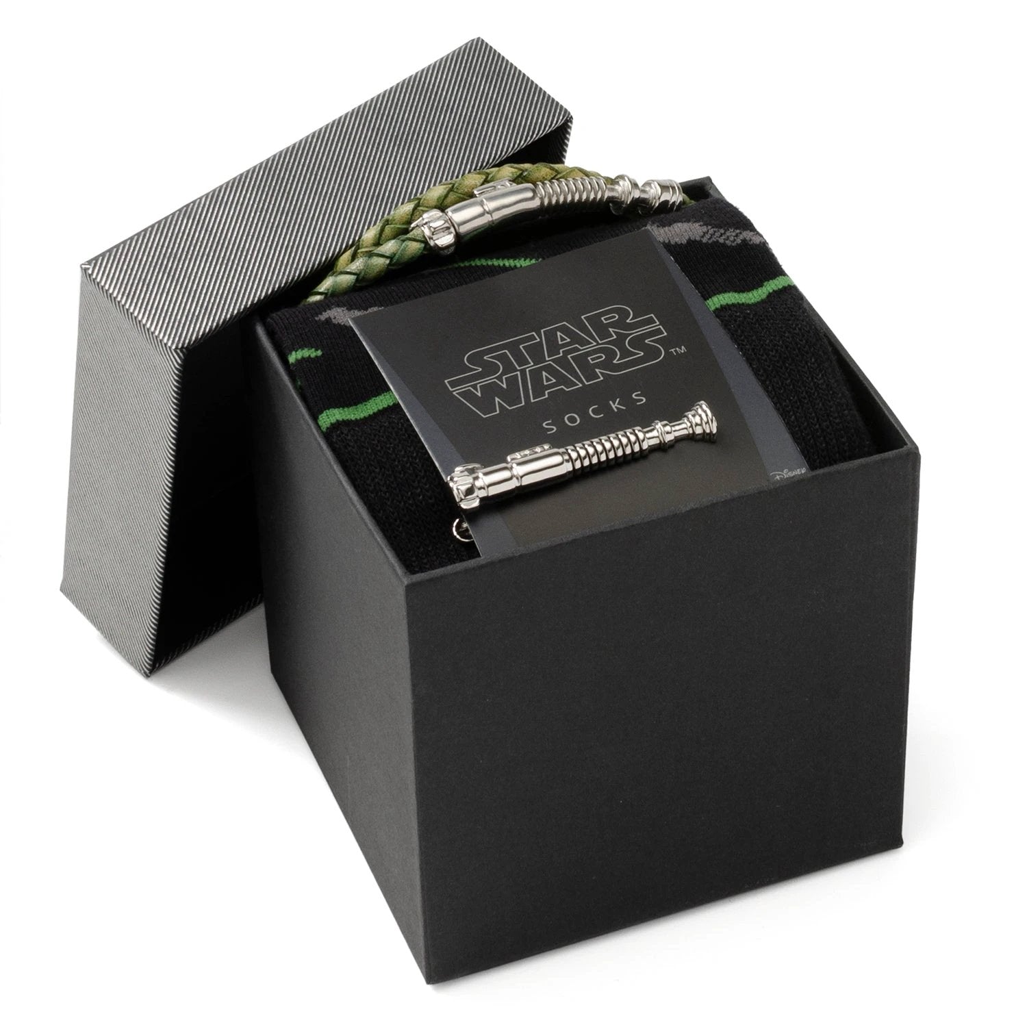 Star Wars Luke Skywalker LIGHTSABER Bracelet, Tie Clip, and Dress Socks Gift Set by Cufflinks.com