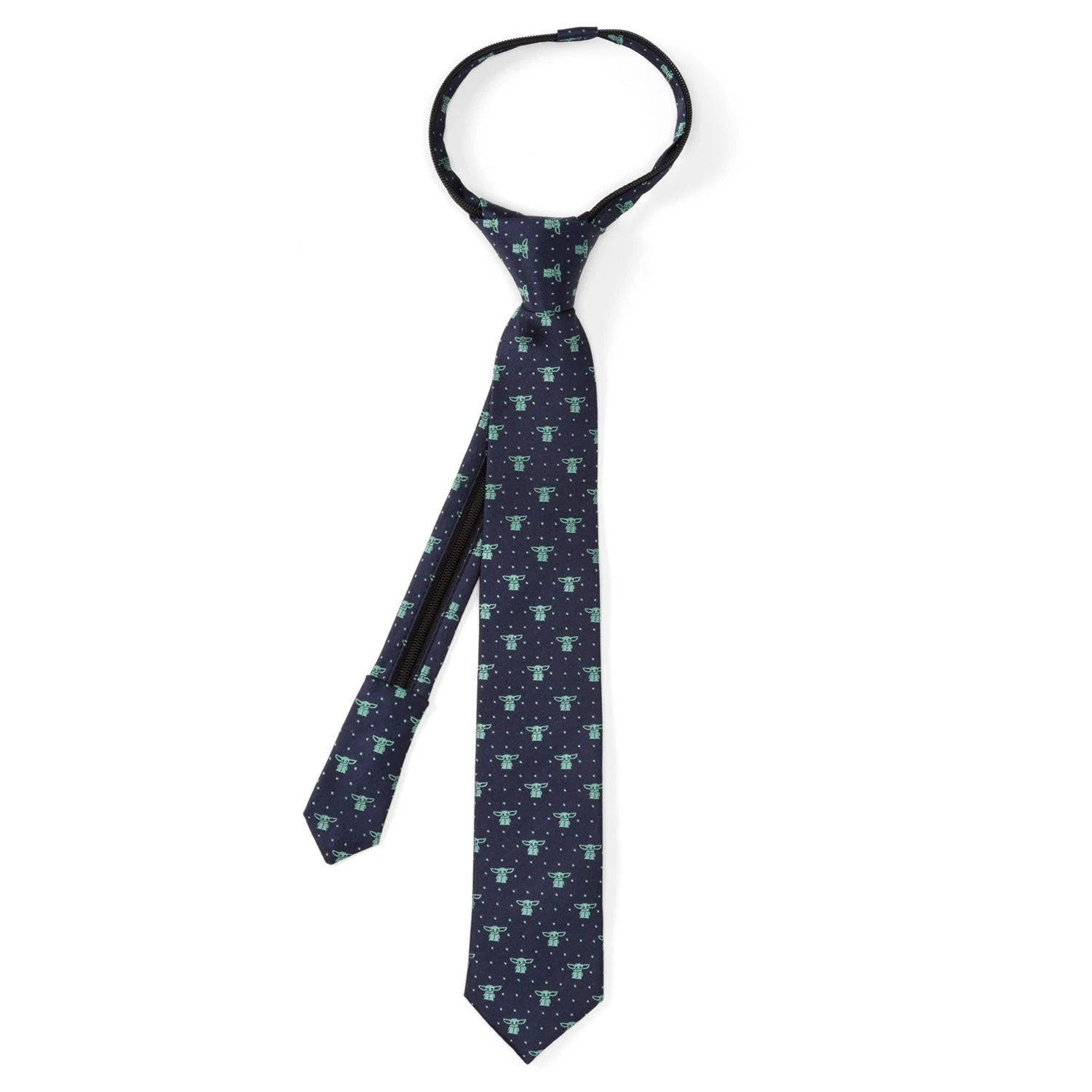 Star Wars Mandalorian and Grogu Zipper Tie Father and Son Gift Set by Cufflinks.com