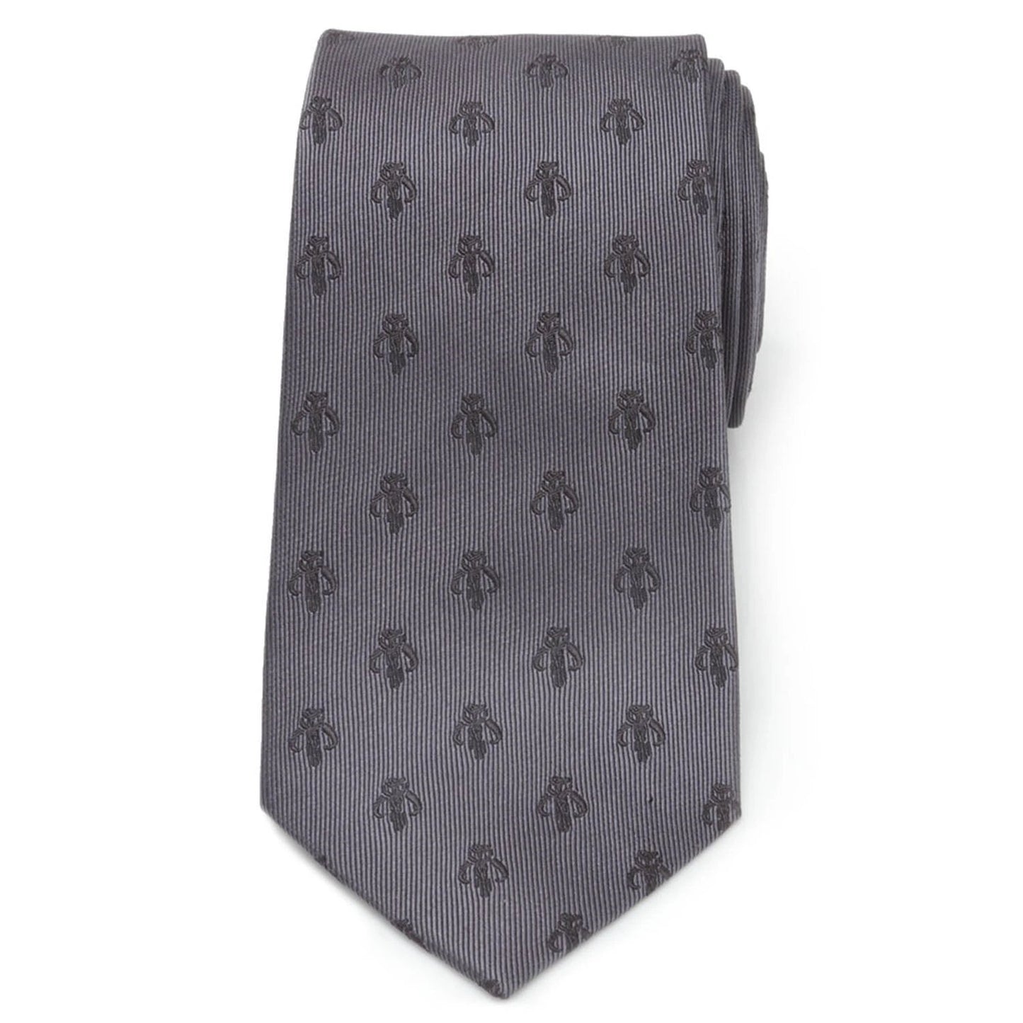 Star Wars Mandalorian Mythosaur Gray Tie, Red Pocket Square, Cufflinks, and Tie Bar Gift Set by Cufflinks.com