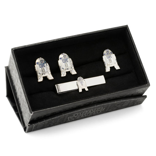 Star Wars R2-D2 Cufflinks, Lapel Pin, and Tie Bar 3-Piece Gift Set by Cufflinks.com