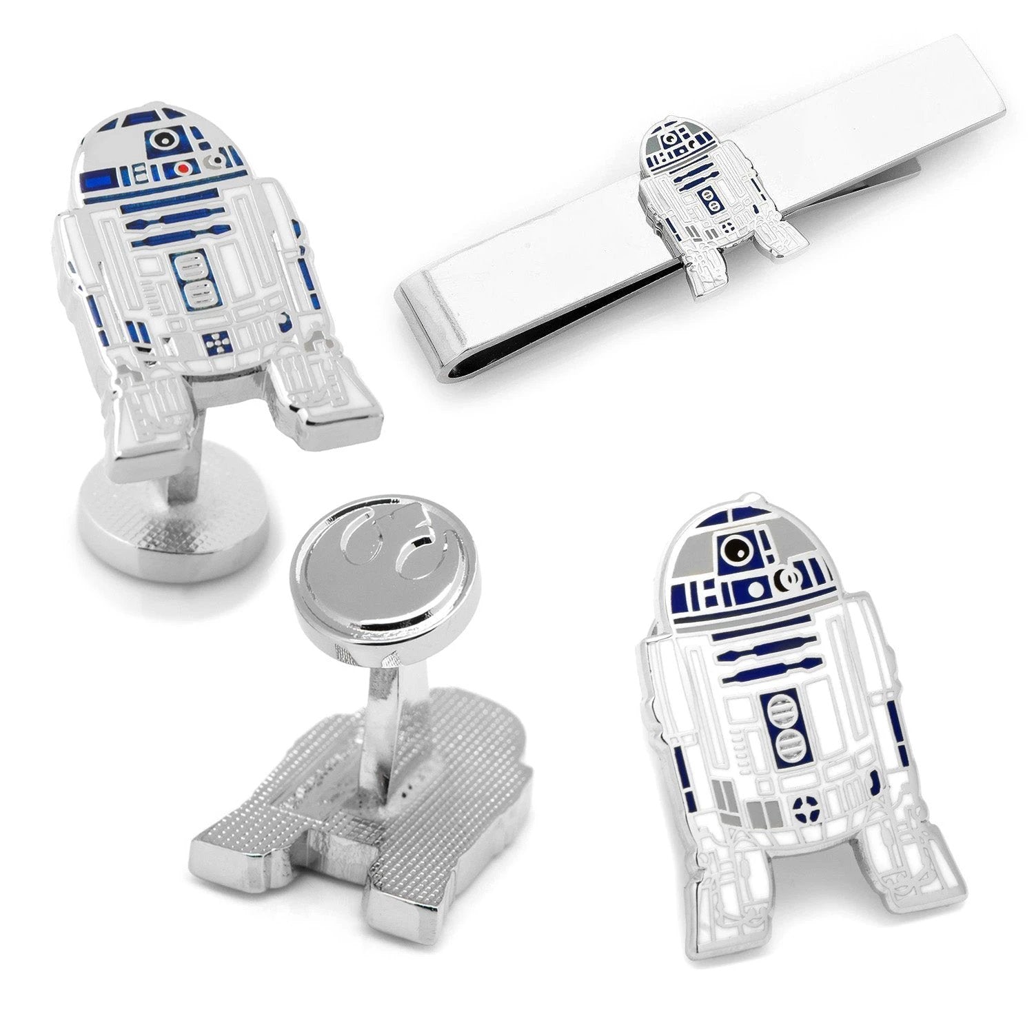 Star Wars R2-D2 Cufflinks, Lapel Pin, and Tie Bar 3-Piece Gift Set by Cufflinks.com
