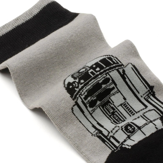 Star Wars R2-D2 Men's Gray and Black Mod Dress Socks and Lapel Pin Gift Set by Cufflinks.com